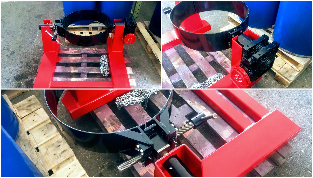 Forklift drum/barrel rotator